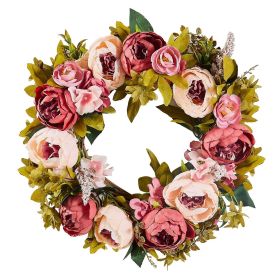 Artificial Decorative Wreath 19 in Pink Peonies Hydrangeas Year Round Wreath Artificial Decorative Wreath 19 in Pink Peonies Hydrangeas Year Round Wreath